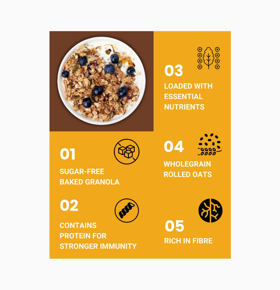 baked granola honey crunch 450gm product image